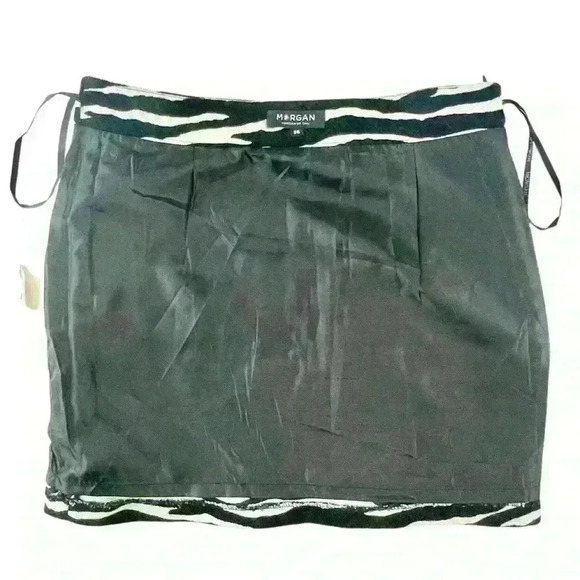 Morgan de Toi Zebra  Mini Skirt, S, Faux Wool Boho Y2K Sexy Goth Festival Style - Picture 13 of 16